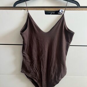 Gaze Brown Spaghetti Strap Bodysuit
